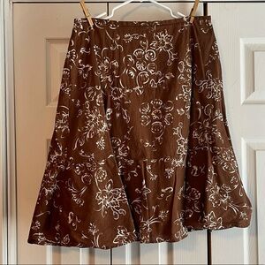 Chocolate Brown Floral Skirt